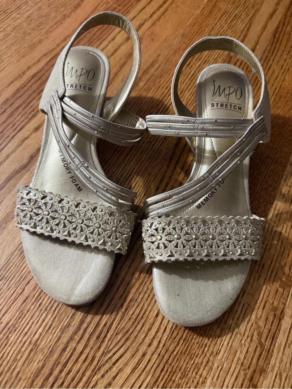 Impo Metallic Champagne Slingback Sandals